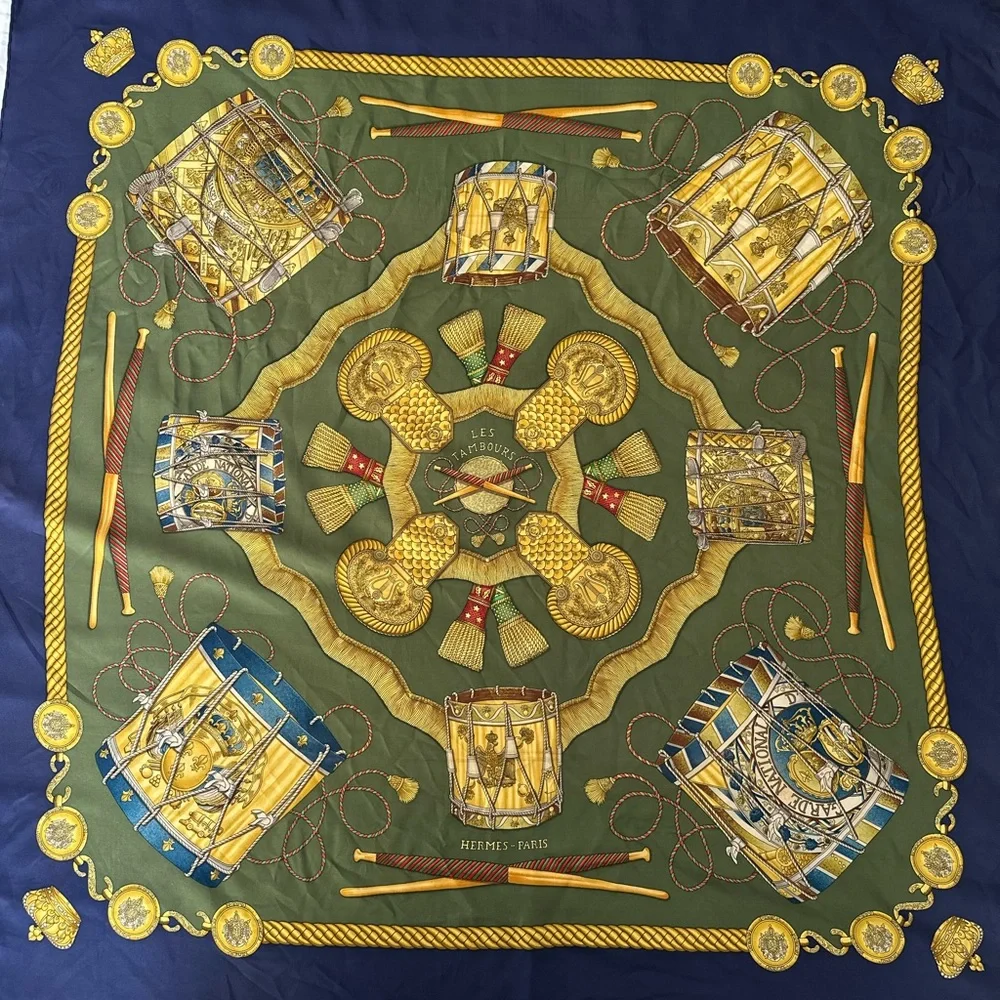 Hermes scarf les Tambours - Picture 2 of 15